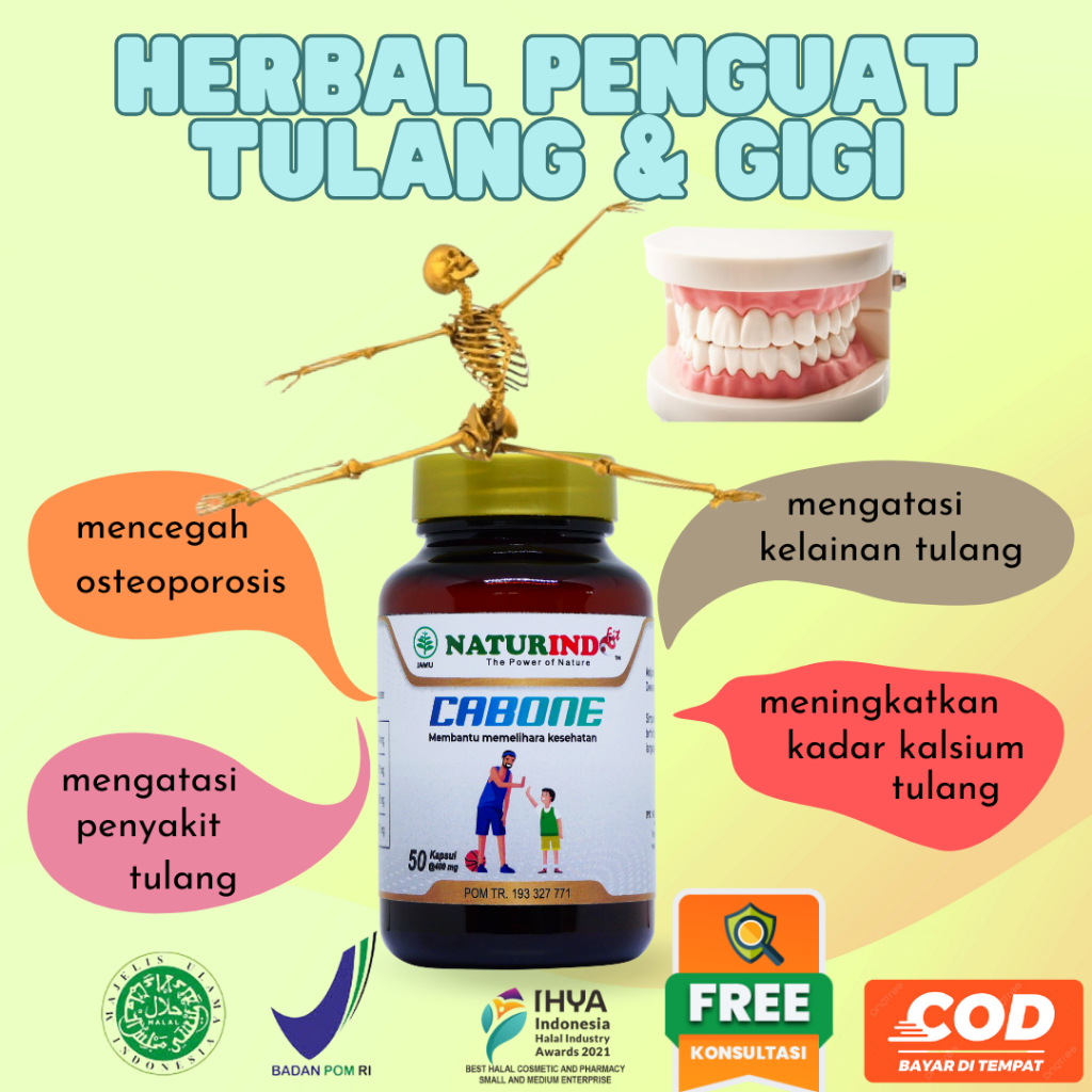 Obat Penguat Tulang dan Gigi Cabone Naturindo BPOM