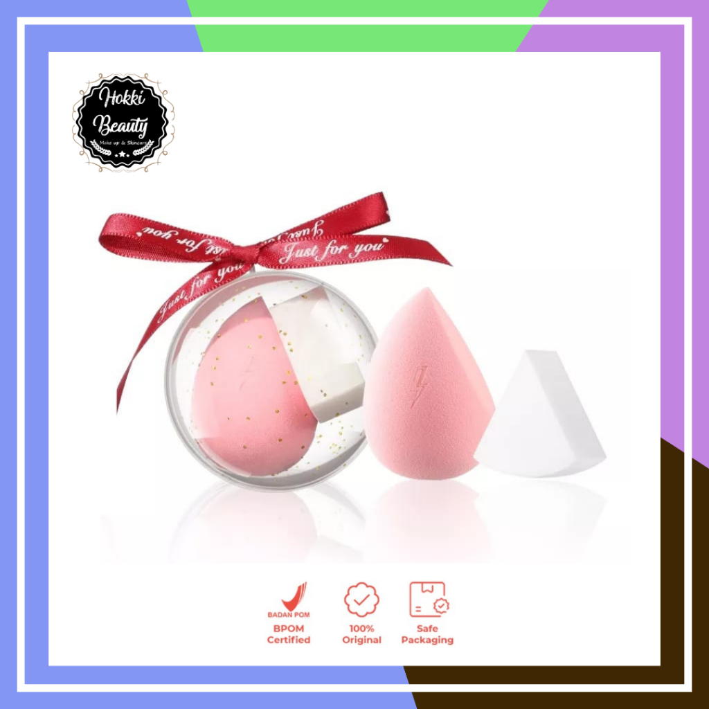 Pinkflash Ohmypuff Sponge Spons Beauty Blender - Ohmypuff Spons Bentuk Hati Warna CRISHTMAS Base Makeup Sponge Set Bevel Triangular Sponge Soft