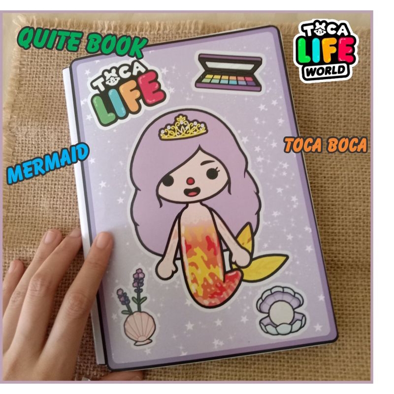 Quite book toca boca mermaid /papper doll toca boca mermaid/mainan toca boca viral/mainan edukasi an
