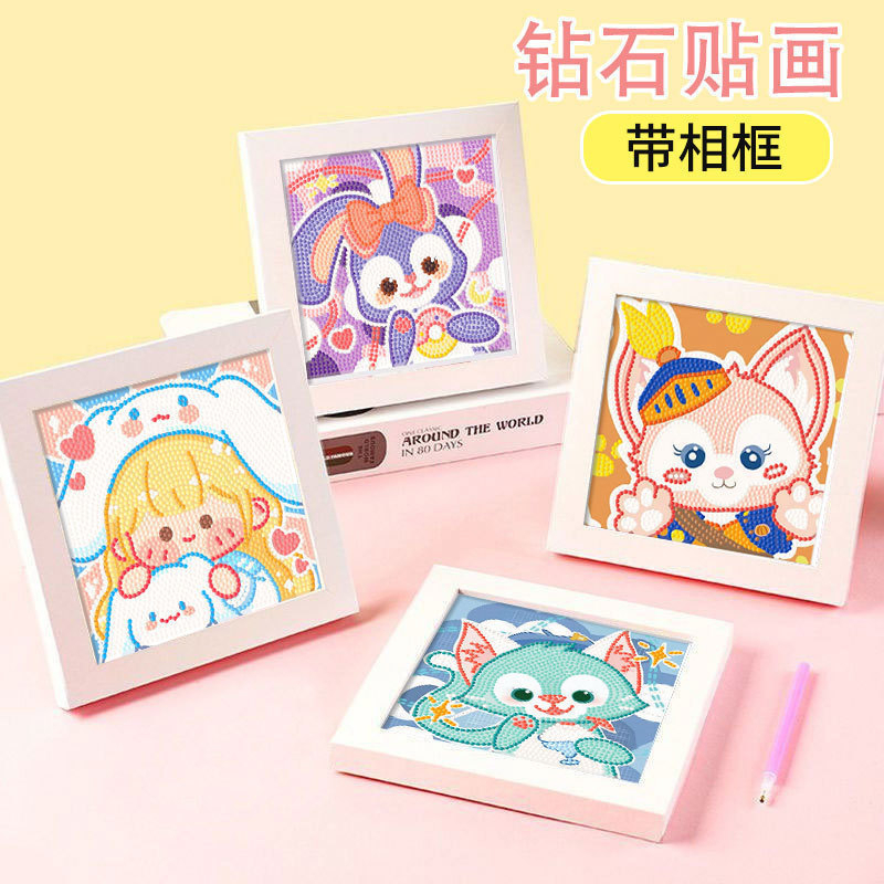 Diamond Painting 5D Kit + FRAME Bingkai Foto /  SET STICKER DIY MANIK DIAMOND / Diamondpainting kit set lengkap