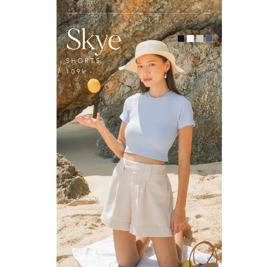 Skye Short ---- Ocha Wear | Basic Summer Shorts | Casual Daily Wear | Celana Pendek Wanita