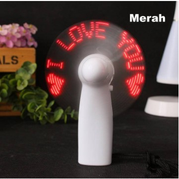PROMO...Led Mini Fan - Led Mini Fan Merah - I Love You