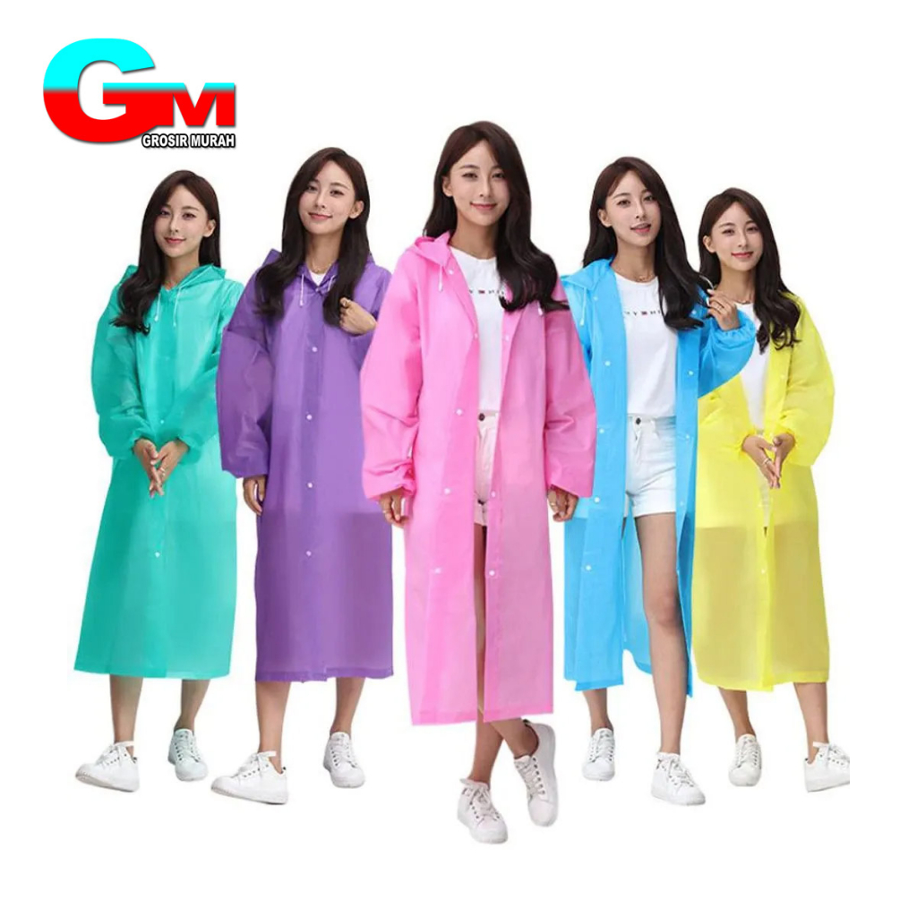 JAS HUJAN Korean EVA Ponco DISPOSABLE RAIN COAT / jas hujan pelindung panas anti uv elastis anti sobek