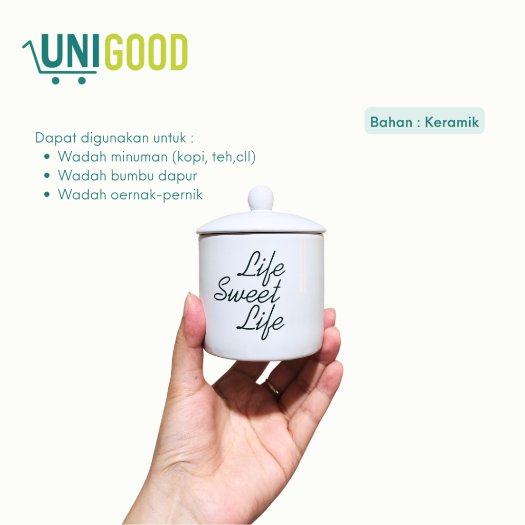 UNIGOOD - Mug Keramik Serbaguna Tempat Wadah Bumbu Dapur Cangkir Kopi