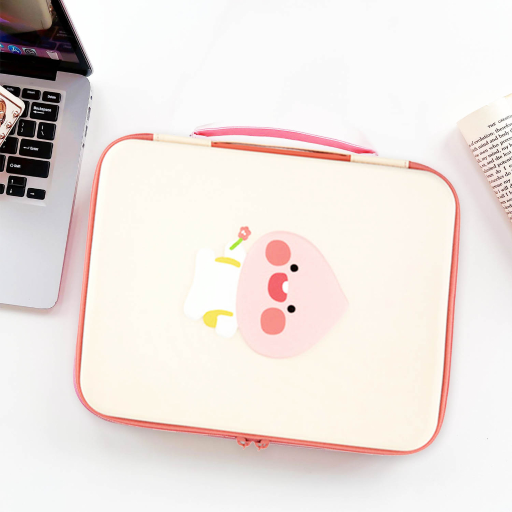 Sleeve Pouch Sarung Tas Bag Case Ipad Tab Tablet Macbook Air Pro Laptop Asus Acer Lenovo HP Huawei Samsung Galaxy 11 12 13 14 15 inch Motif Gambar Kartun Cartoon Karakter Warna Pink Hitam Lucu Cute Murah Korean Model Tali Jinjing Tebal Hard Case Shell