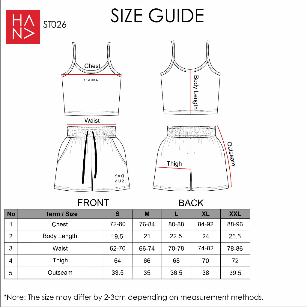HanaFashion JKT - Kimmy Set Sunday Printing / Setelan Tank Top dan Celana - ST026