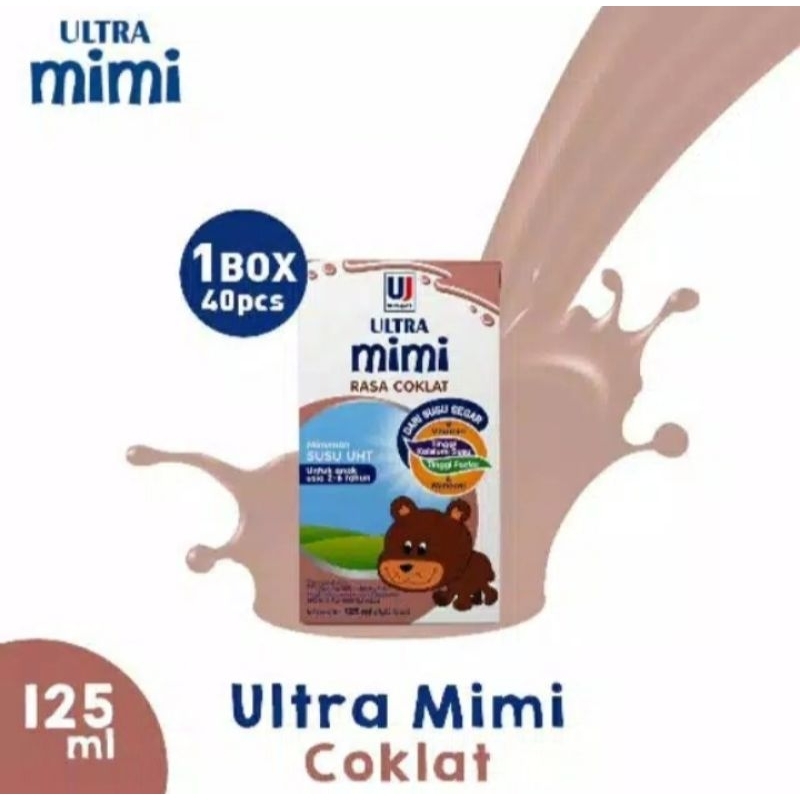 

Promo Murah Susu Ultra Mimi UHT 125ml Cokelat (1Dus : 40pcs) Exp November 2025