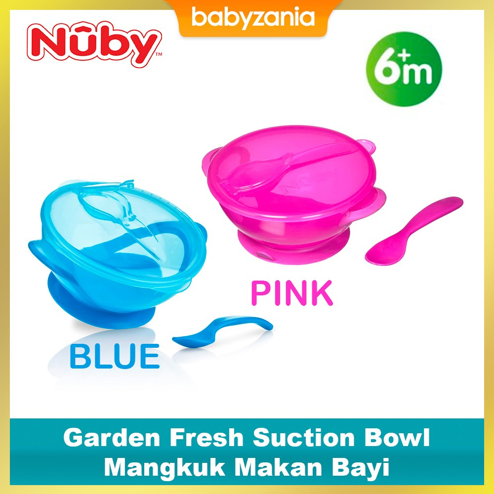 Nuby Garden Fresh Easy Go Suction Bowl and Spoon (Tersedia Pilihan Warna)