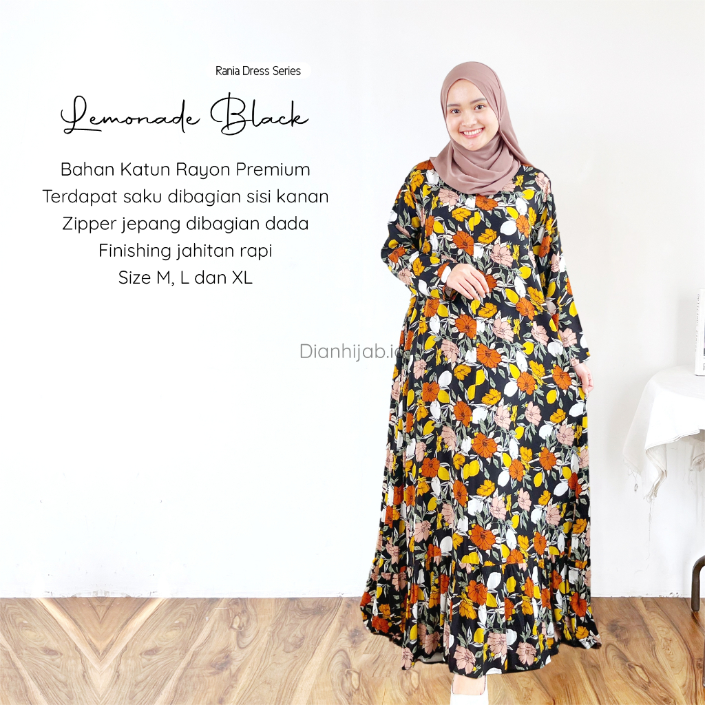 Gamis Dewasa Homey Dress Rania Series By Dianhijab.id - Bahan Rayon Viscose Premium Gamis Dewasa Luxury Gamis Pengajian Adem Nyaman Dipakai - Bisa COD