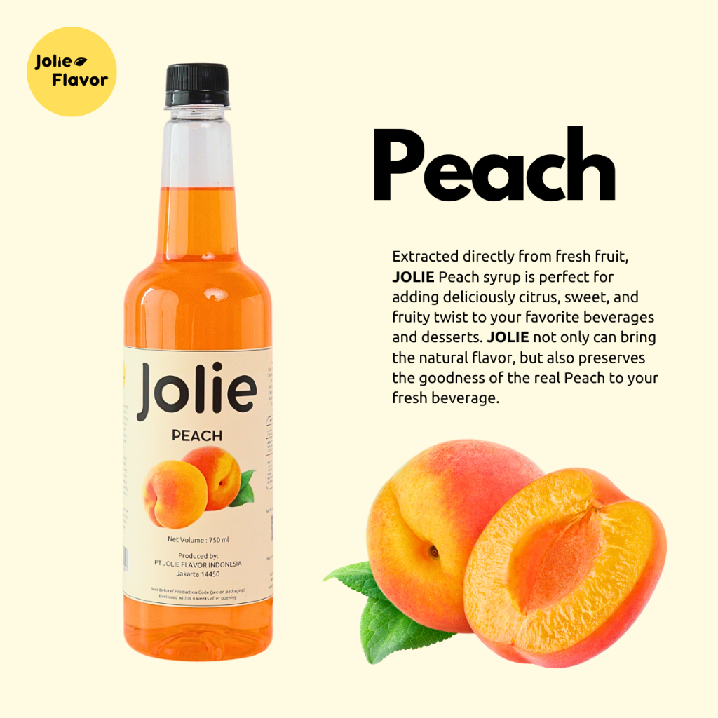 

Jolie Peach Syrup / Sirup Peach 750 ml