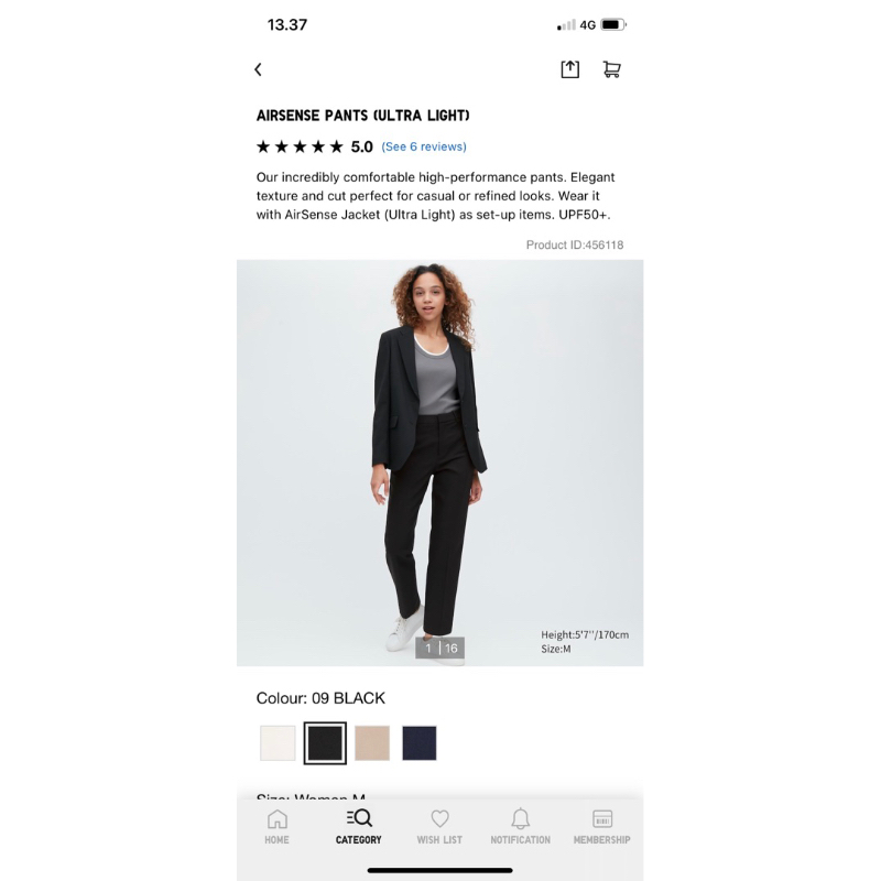 celana kantor uniqlo airsense pants ultra light sale woman