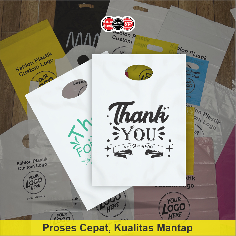 

(Isi 50Pcs Size 30 x 40) Kantong Plastik Motif Thank You | Kantong Plastik Pakaian Gamis