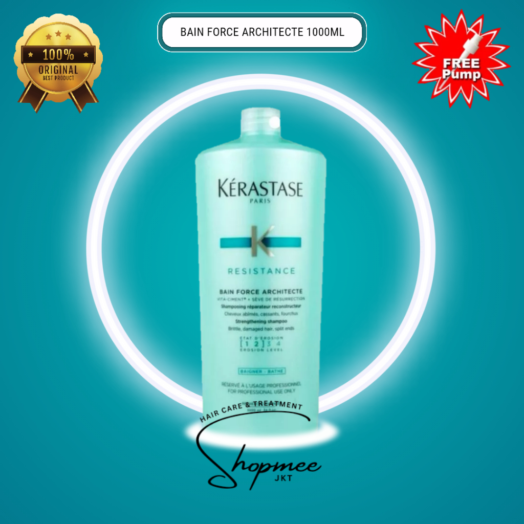 Kerastase Bain Force Architecte Shampoo 1000ml – Sampo Penguat Untuk Rambut Rapuh Dan Rusak