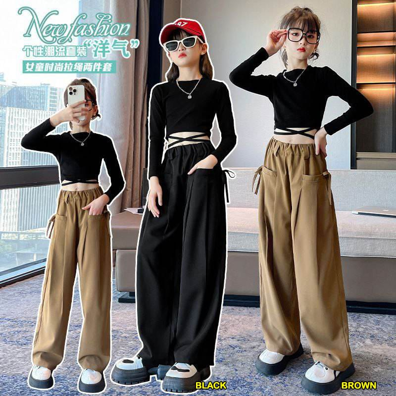 Setelan Korean Hip Hop Anak Perempuan Super Fashion Kulot