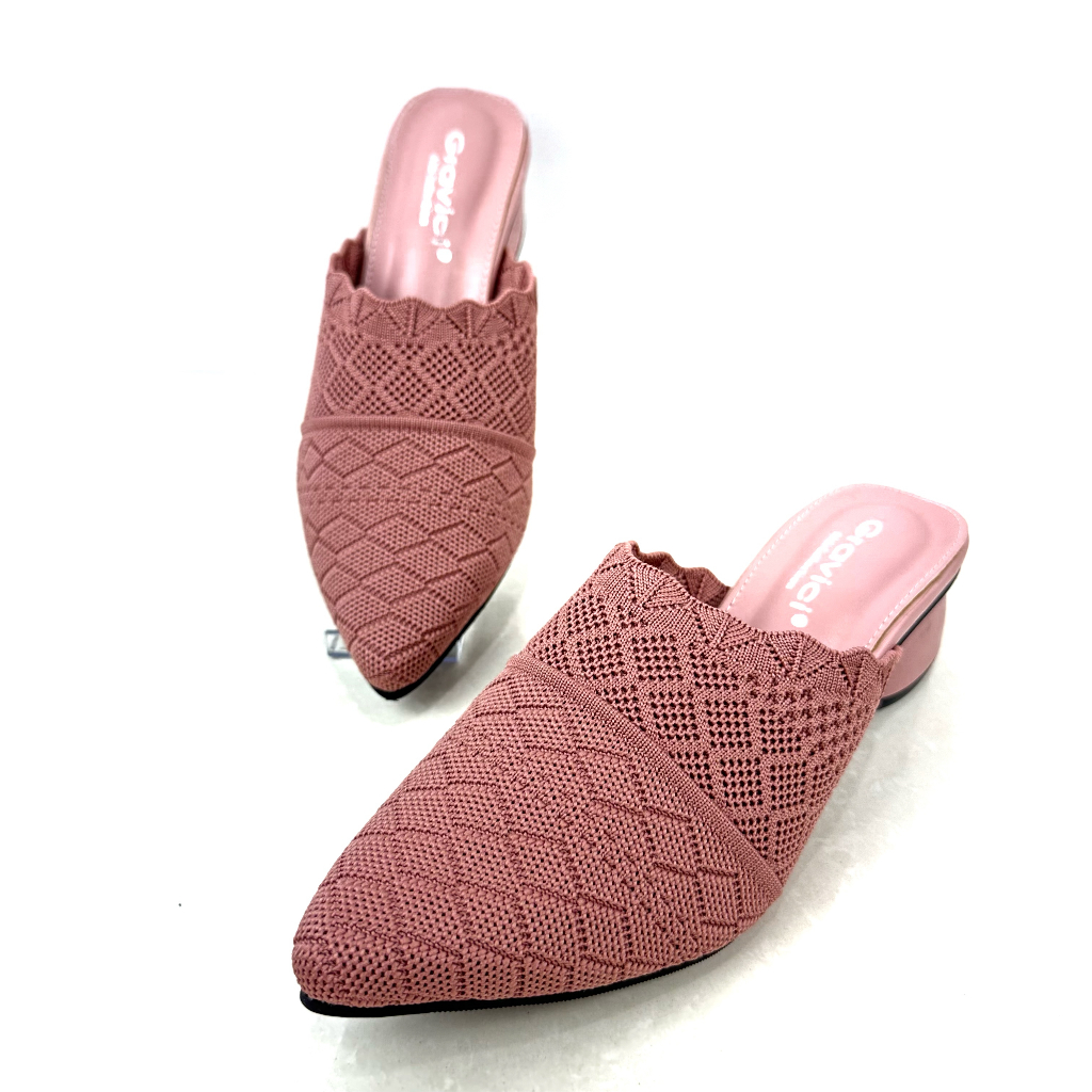 GRAVICI - Sepatu Slip On Mules Wanita Bahan Rajut Import AR 001