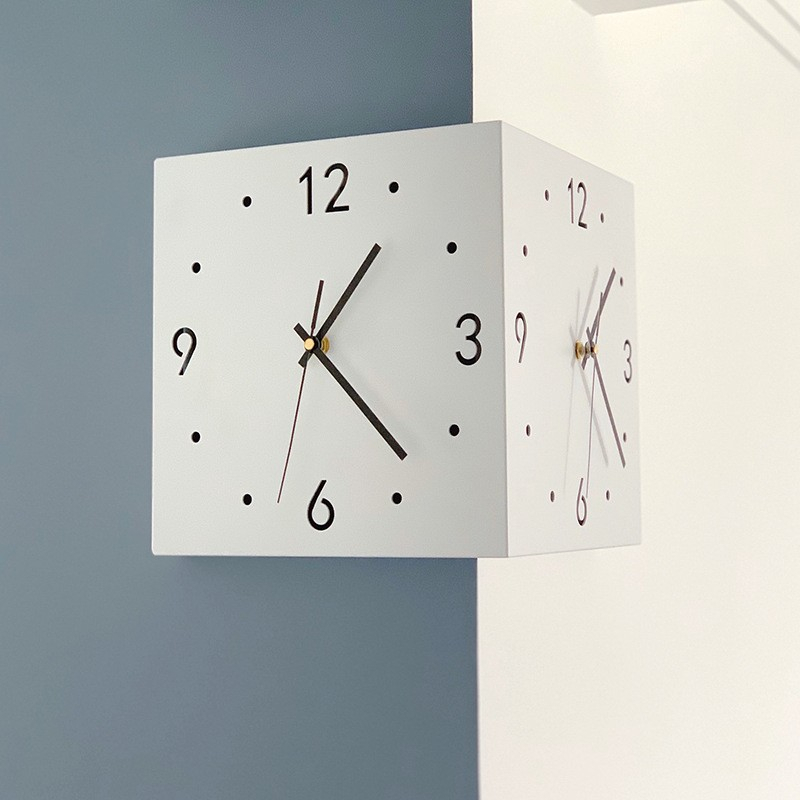 PARIS Jam Dinding LED Modern Minimalis Double Sided Corner Wall Clock