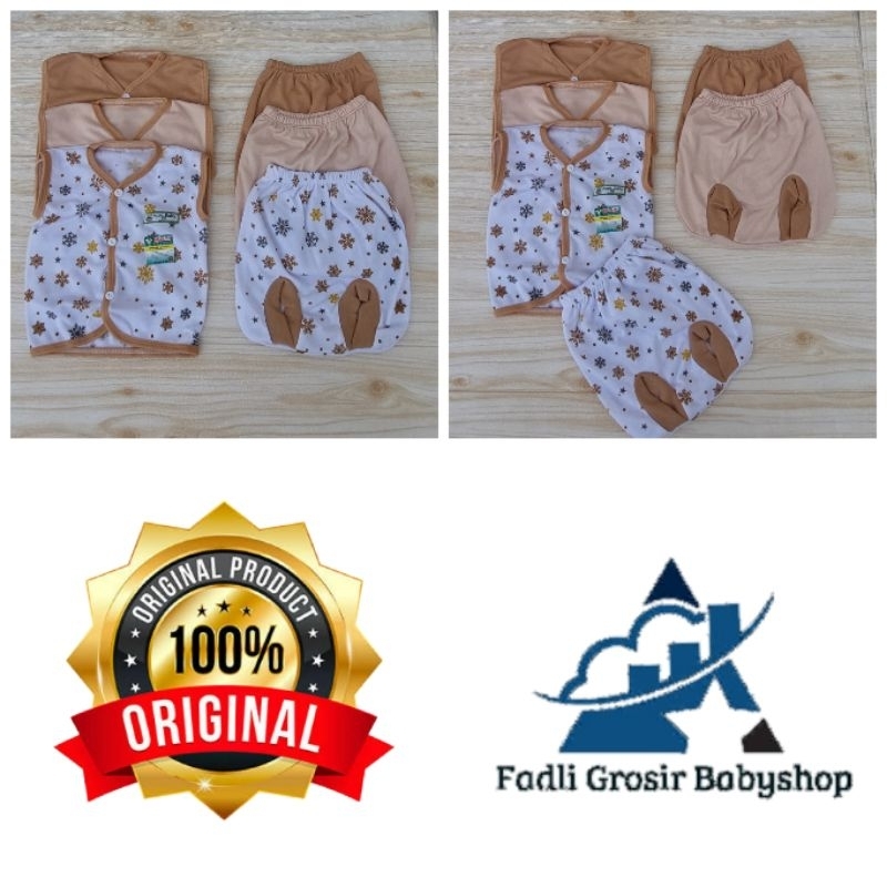 6 Pcs Baju Celana Bayi Newborn Lengan Kutung Motif Coklat Stelan Bayi Newborn Kaos Bayi Stelan Bayi Usia 0-3 Bulan