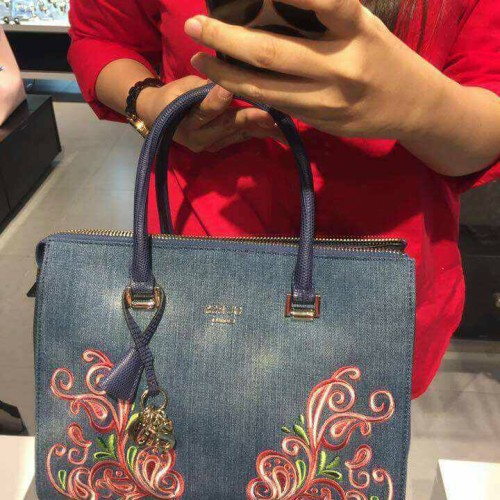 GUESS ORIGINAL AUTHENTIC DENIM JEANS FLORAL BAG