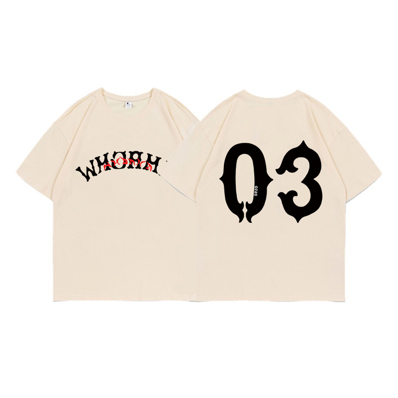 XIAOZHAINV Korean Style Kaos Atasan Wanita Letters Pattern Lengan Pendek A0704