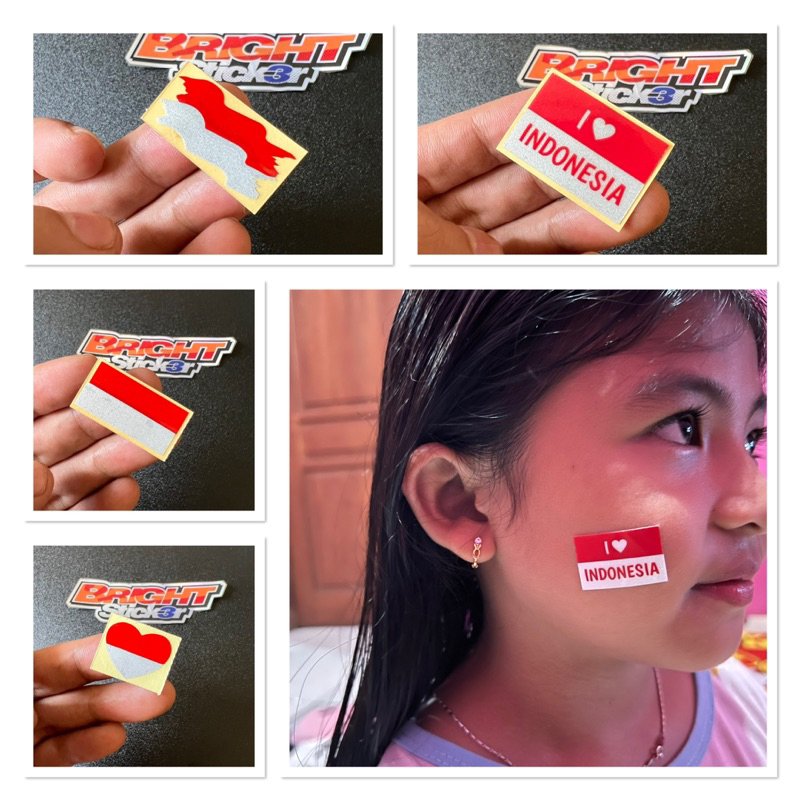 STICKER STIKER PIPI BENDERA INDONESIA KIBAR KECIL CUTTING