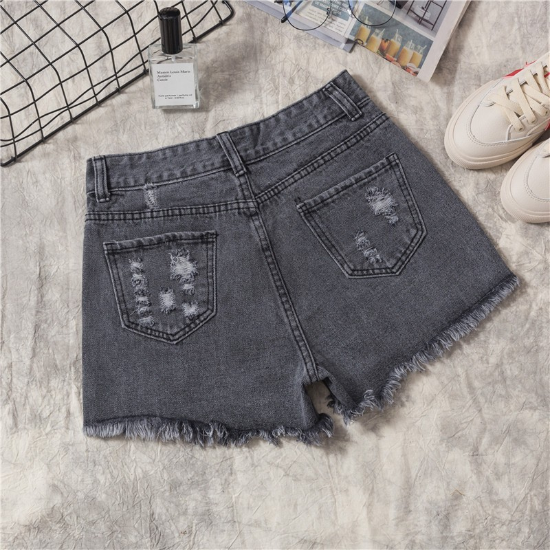 CEWEK_ID OOTD Celana pendek jeans wanita sobek ripped highwaist hot pants wanita korea kekinian shorts pants jumbo ootd