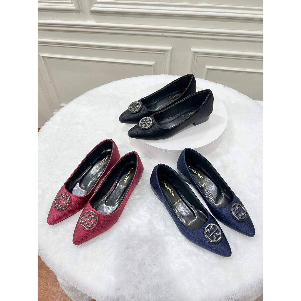 Sepatu Tory heels 2 cm Sepatu Flat 2cm bahan Satin B39 LOUISDEAR sepatu pansus hak rendah 2 cm sepat