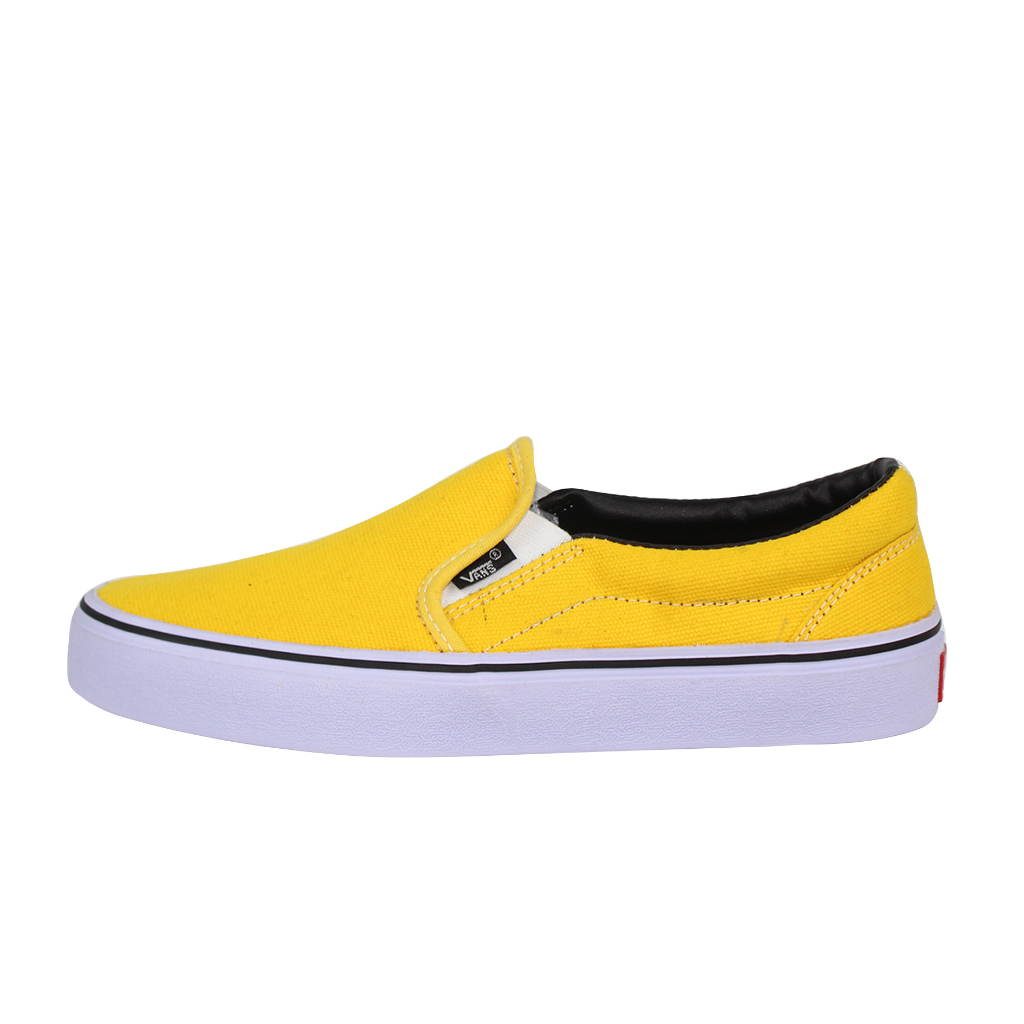 Sepatu vans pria slip on tanpa tali wanita kuning murah