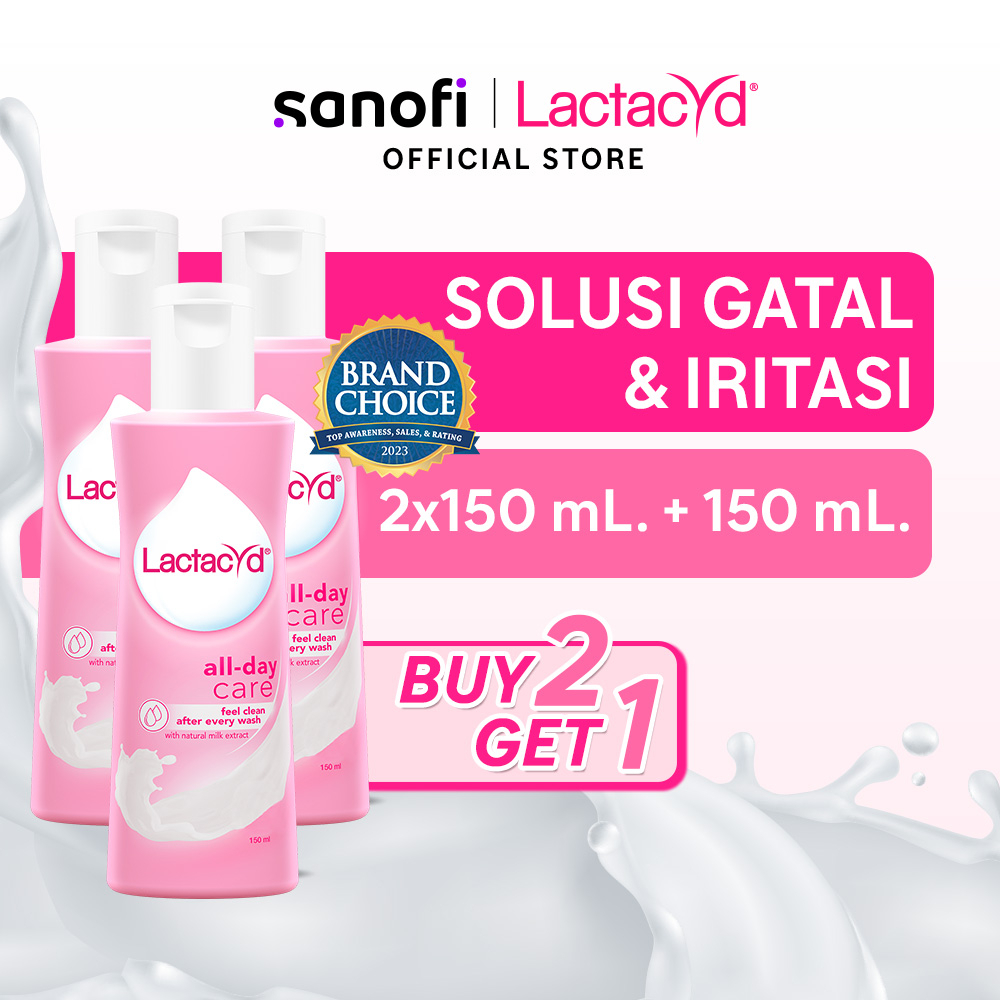 [Buy 2 FREE GIFT] Lactacyd All Day Care Feminine Wash 2x150mL - Pembersih Kewanitaan untuk Melindungi dari Gatal dan Iritasi + FREE GIFT
