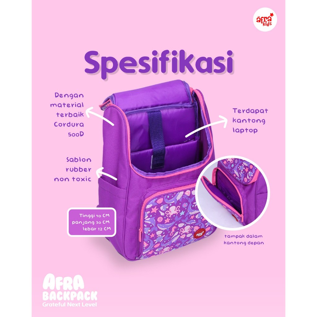 Tas Afrakids PREMIUM BackPack - Ready Stock