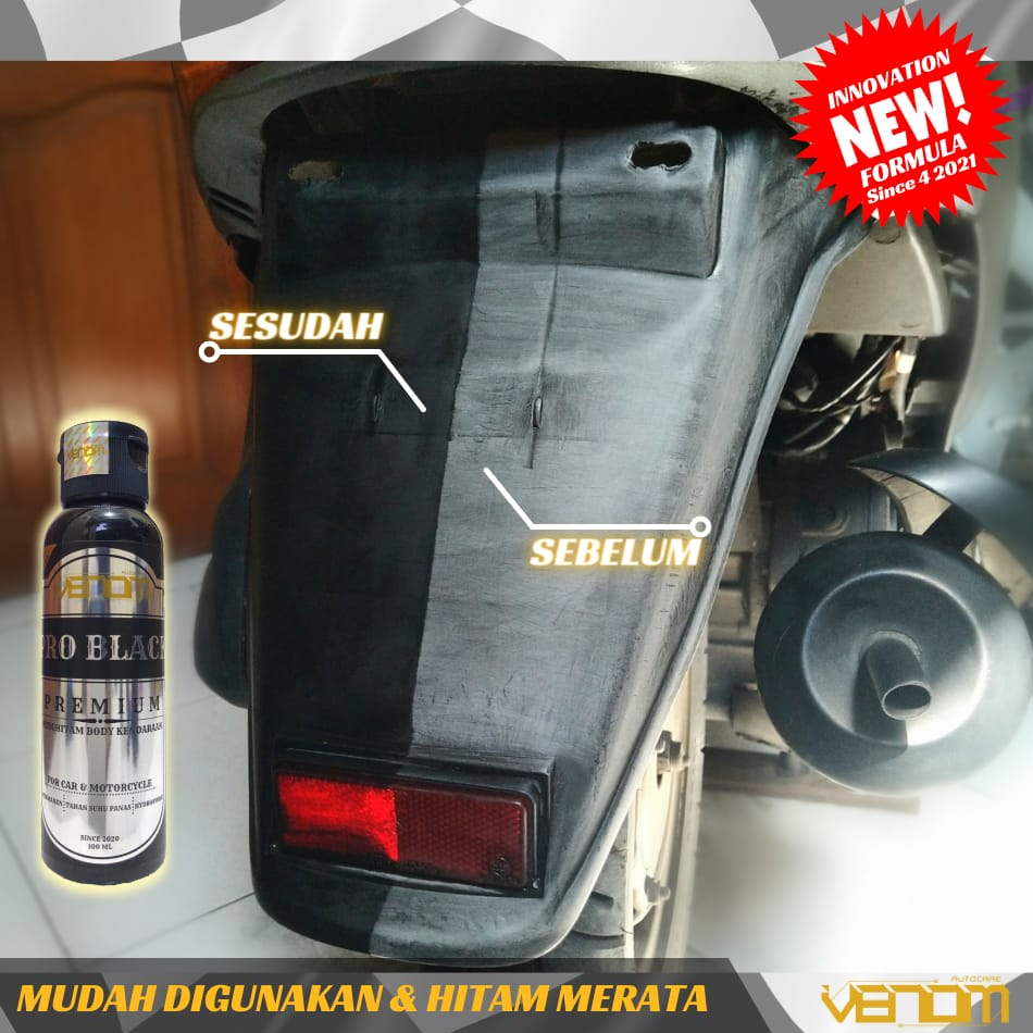 Paket Hemat Pengkilap dan Penghitam Body Kendaraan Pro Black 100ml &amp; Pro Shine 100ml