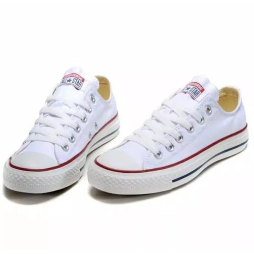 Sepatu Sneakers Converse All Star Putih list merah Terlaris Sepatu Pria Wanita Cocok dipakai kuliah kerja dan healing