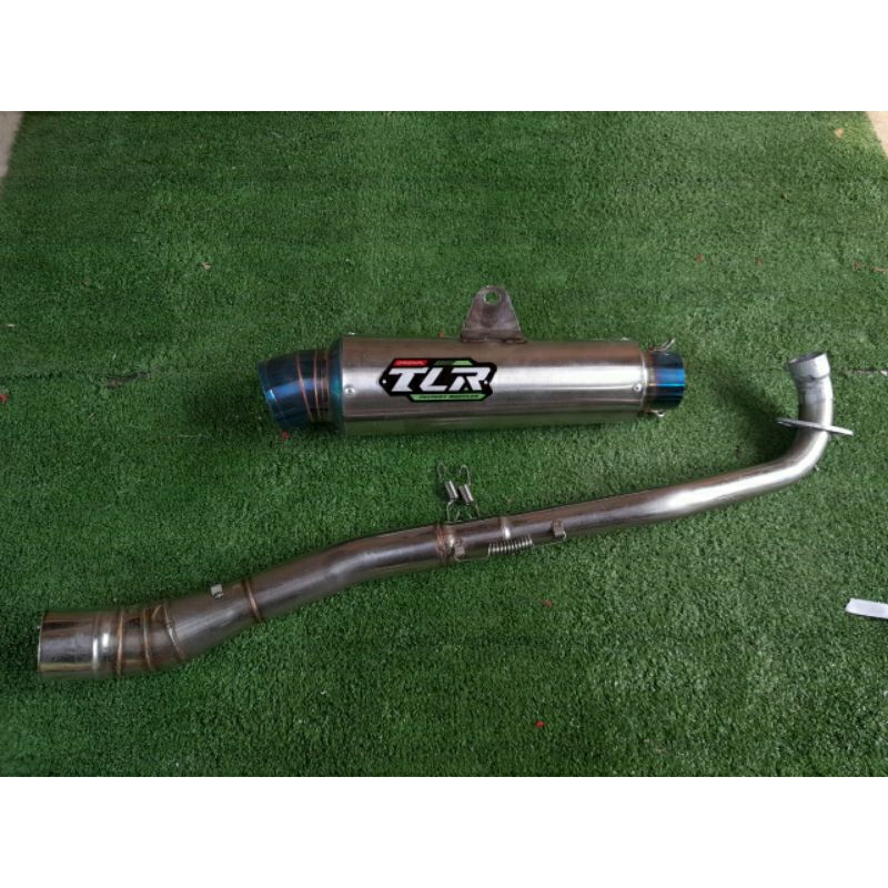 Knalpot TLR Full set Jenong Blue untuk motor bebek suara mantap