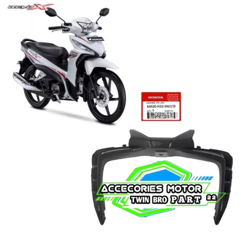 64520-K03-M60ZB Garnish Kumis Bawah Lampu Depan Louver Front Lower Garnish Honda Revo X Fi Injeksi R