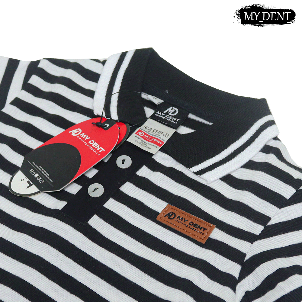 Baju Kaos Distro Anak Laki Laki Umur 1-7 Tahun Bahan Cotton - Strip / Salur black - mydent