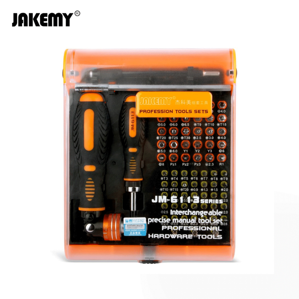 Jakemy Obeng Set Hp Magnetic Bits Torx Hex Triangle Pentable Star 0.8 Original JM-6113