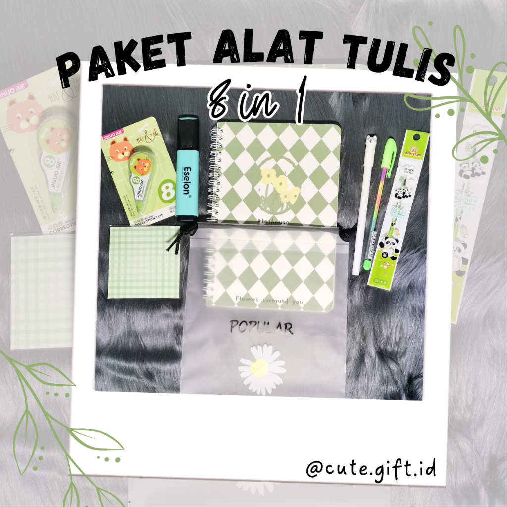 

Paket Alat Tulis 8in1 Motif Bunga Alat Tulis Stationery Set Flower Themes