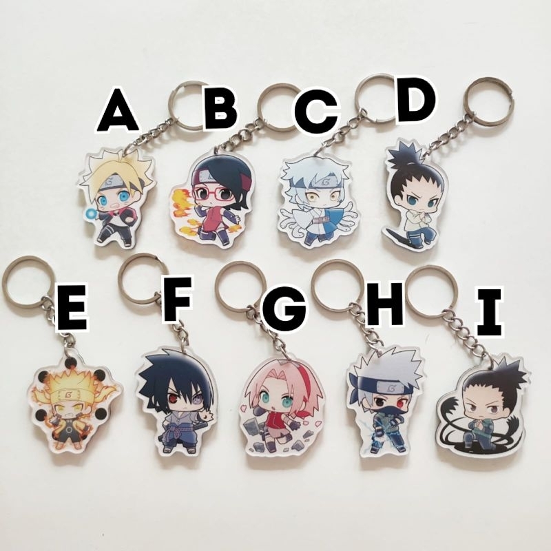 Keychain Anime Naruto Boruto 1 Sasuke Sakura Kakashi Shikamaru Sarada Mitsuki Shikadai Gantungan Kun