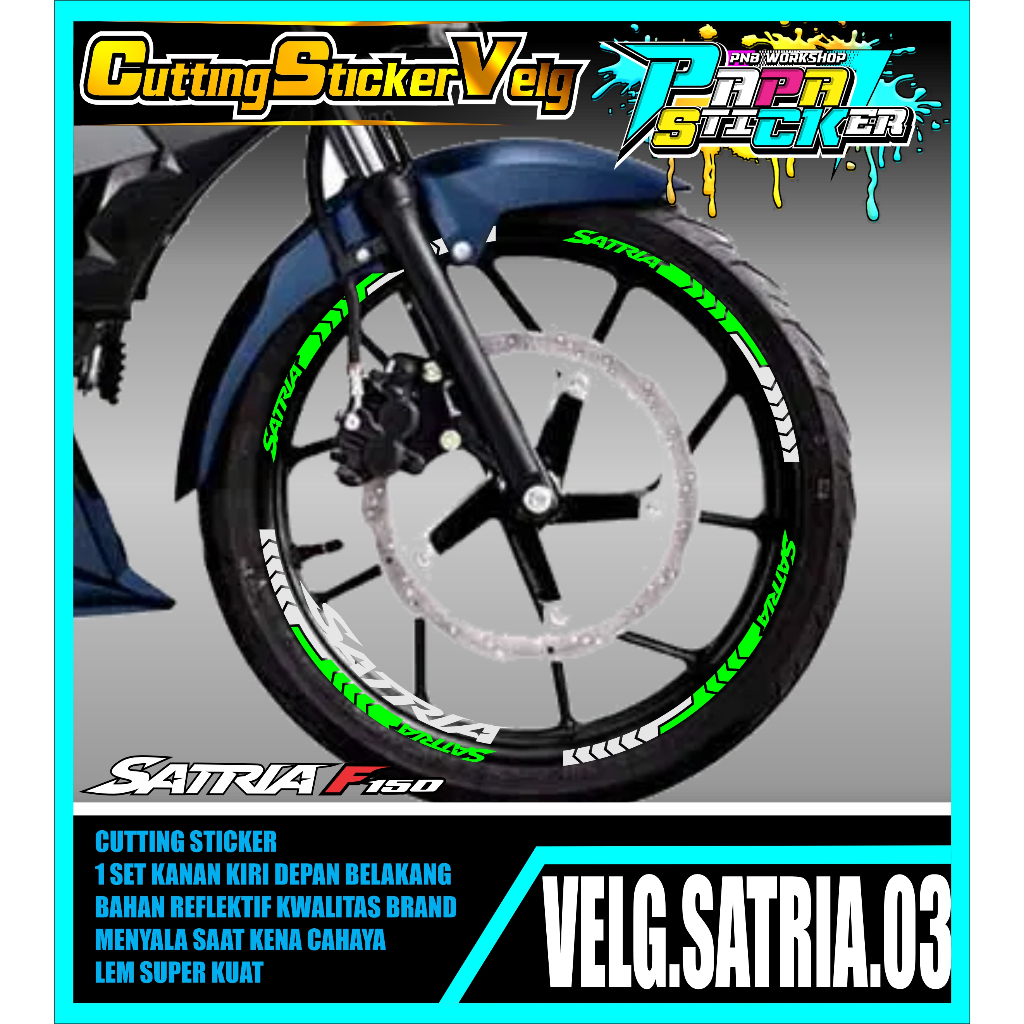STIKER VELG SATRIA CUTTING STICKER VELG SATRIA  CUTTING VARIASI SUZUKI SATRIA LIS BAN/VELG 03