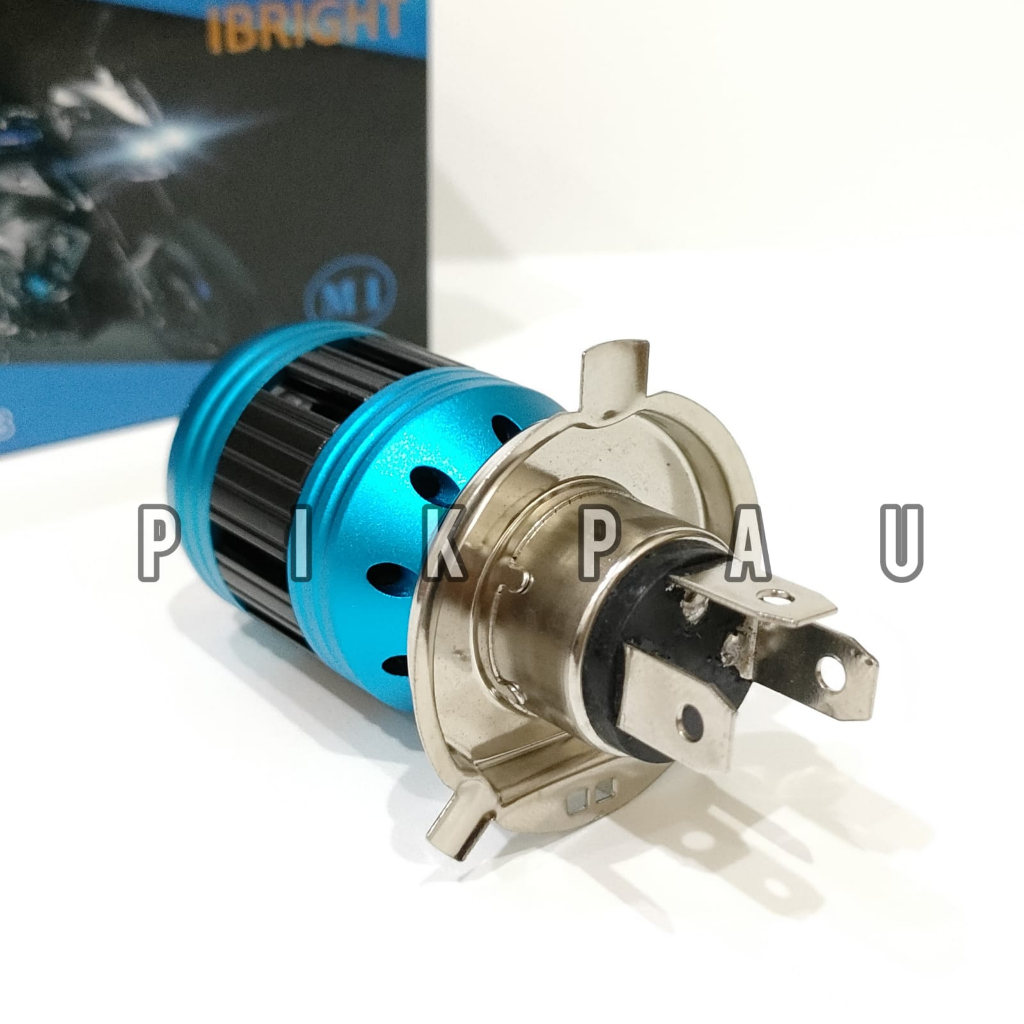 Lampu Utama LED H4 Lensa D6 + Kipas IBRIGHT Super Premium High Low
