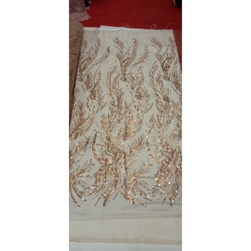 Bahan kain tille payet rambocit/payet mewah