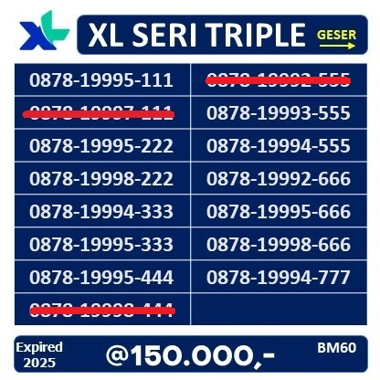 NOMOR CANTIK XL 999 TRIPLE TENGAH