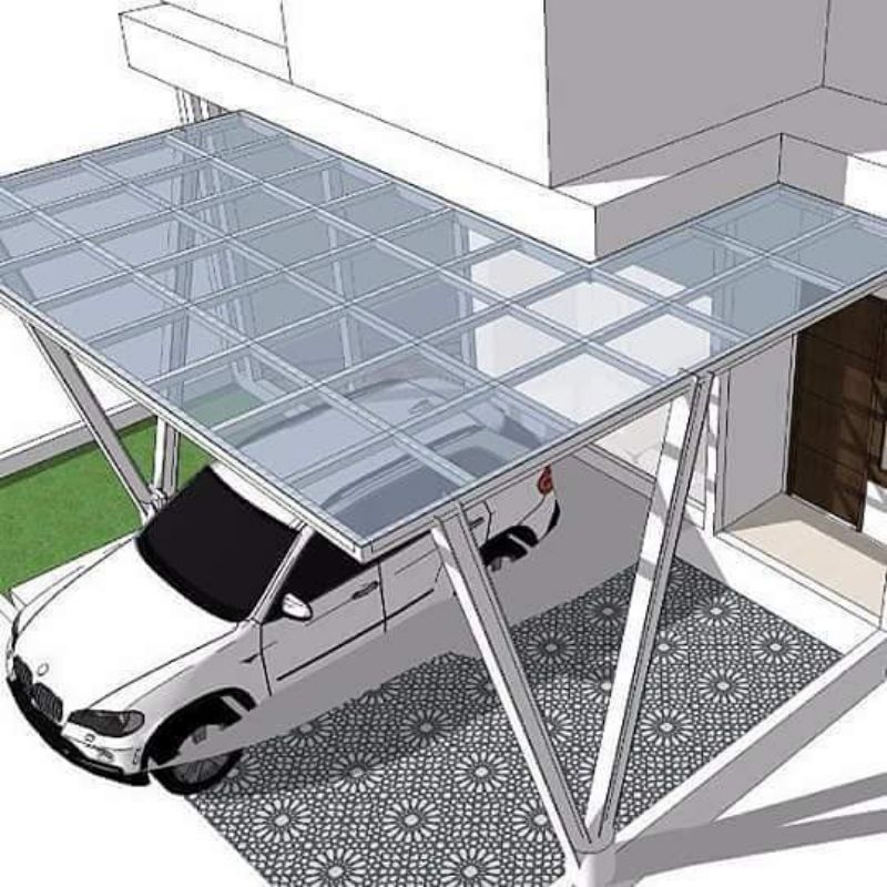 kanopi spandek bening transparan