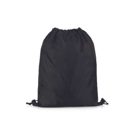 Grosir Tas Serut Taslan Polos - Ransel Drawstring Bag Waterproof Gymsack - Hitam Berkualitas