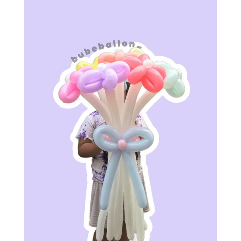 (1JAMJADI)BOUQUET/BUKET/BUCKET BUNGA BALON TANGKAI PANJANG CANTIK