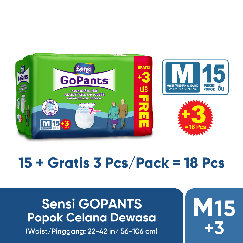 Popok Celana Dewasa Sensi GoPants Adult Diapers S18/M15/L12/XL9