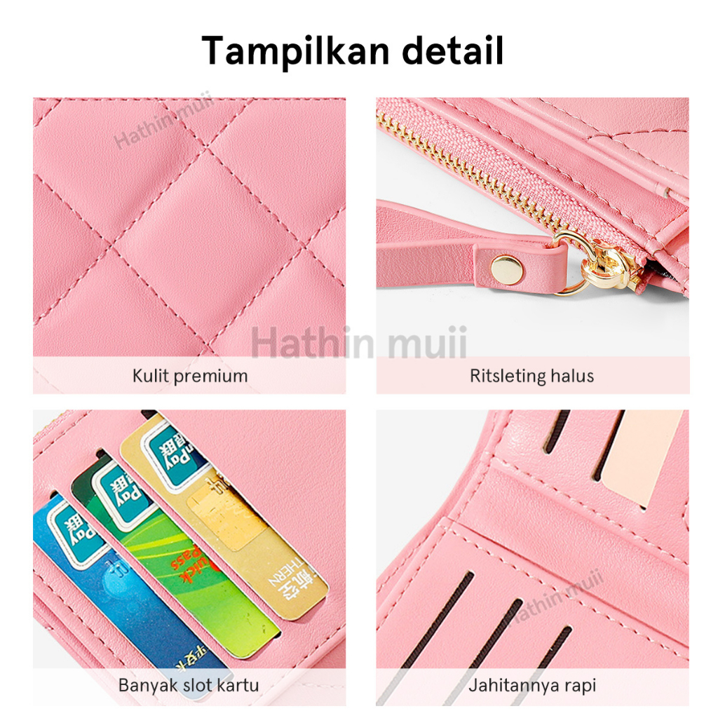 Hathinmuii - DOMPET LIPAT WANITA Dompet Pendek  KULIT PU Leather PREMIUM KOREA IMPORT SLOT KARTU RESLETING KOIN DOMPET - Velvet Wallet