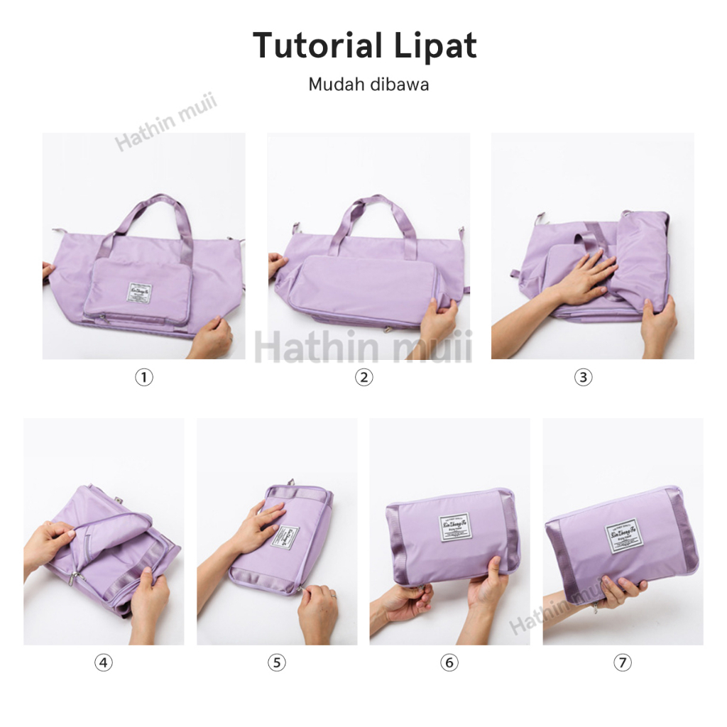 Hathin muii Tas Travel Bag Model LIPAT Tas Travel Portable Gym Bag Tas Fitness Waterproof Tas Jinjing Tas Olahraga - YH214