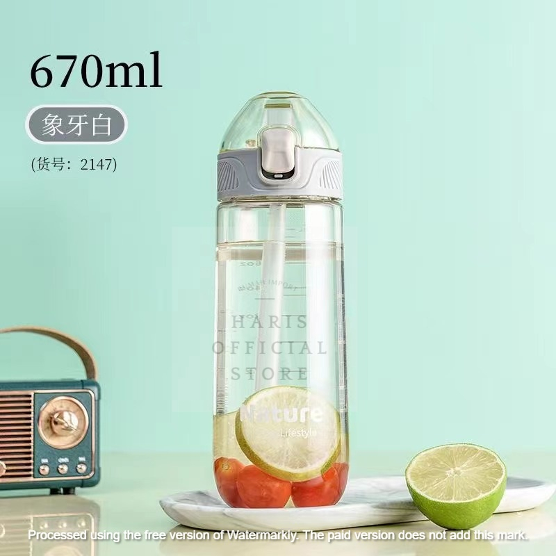 BOTOL MINUM VIRAL MOTIVASI WARNA BENING NATUREBPA FREE 500ML MATERIAL FOOD GRADE