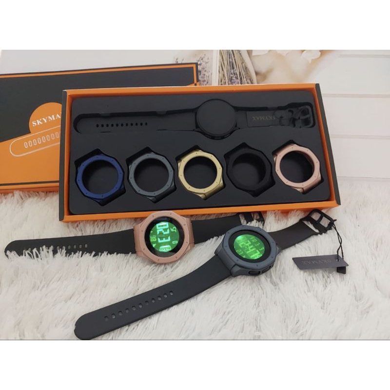 Jam tangan Skymax Original terbaru Fullset Kotak dan Casing Bumper(SKX2218)
