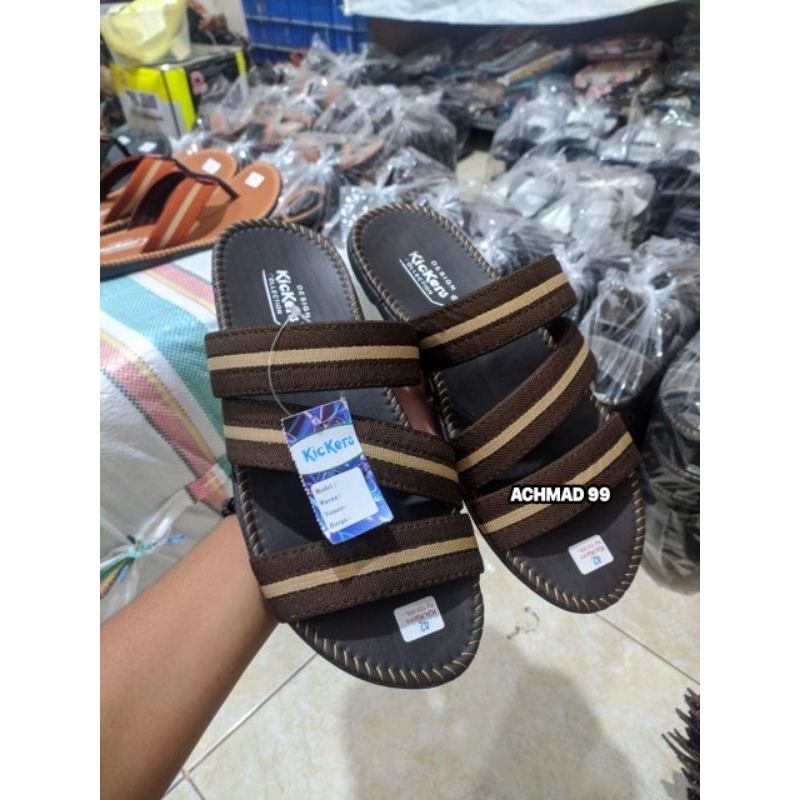 Sandal Kickers Pria Bisban Murah Berkualitas Selop Slop Slip on Japit Jepit Cowok Kasual